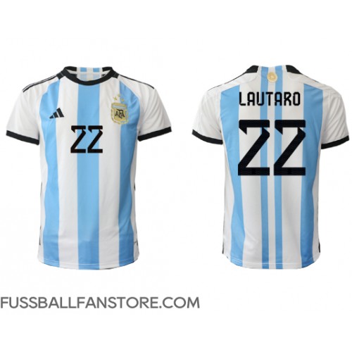 Argentinien Lautaro Martinez #22 Replik Heimtrikot WM 2022 Kurzarm